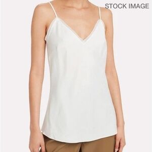 New! | FRAME | Off-White | Fray Edge | Satin Camisole / Tank | Medium